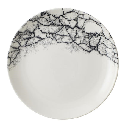 Evolve Coupe Plate 22cm Quartz Black Kintsugi Accents | Churchill