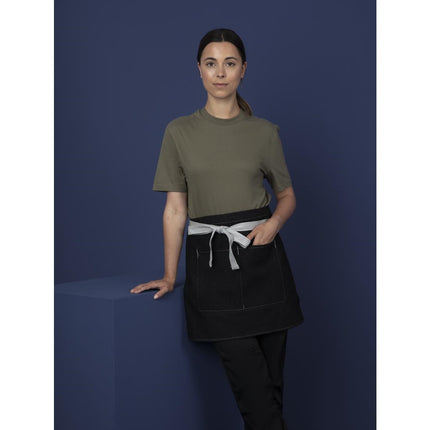 Black Denim Bistro Apron with Front Pocket | Southside | 40x76 cm 2
