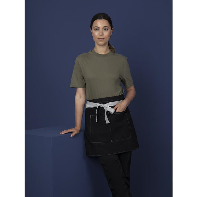 Black Denim Bistro Apron with Front Pocket | Southside | 40x76 cm 2