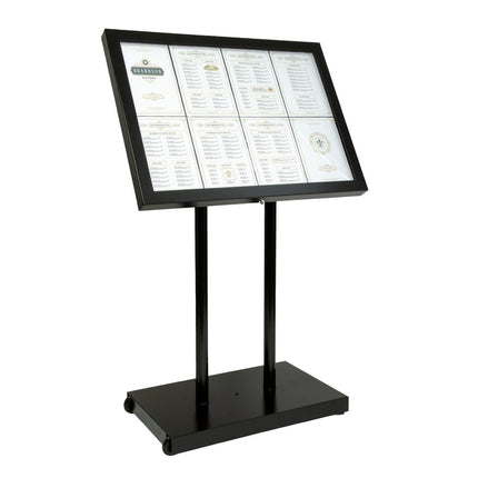 Securit Teak Black Coated LED Information Display 8xA4 with Mast and Base 2
