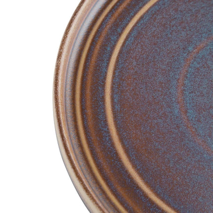 Flat Round Plates 18cm Blue-Brown Reactive Glaze | Olympia Cavolo 3
