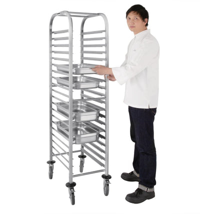 Stainless Steel GN 1/1 Rack Trolley 20 Shelves | Vogue 3
