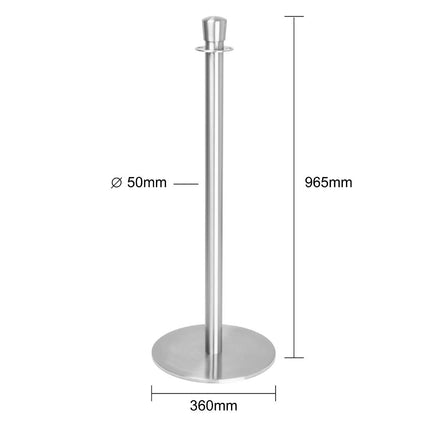 Flat Base Barrier Posts Brushed Stainless Steel | Bolero | Pack of 2 4