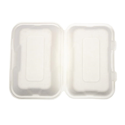 Compostable Bagasse Food Containers with Hinged Lid | Vegware | 22.8cm 3