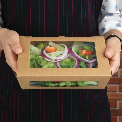 Compostable Salad Containers with PLA Window 1200ml | Fiesta (200 pcs) 4