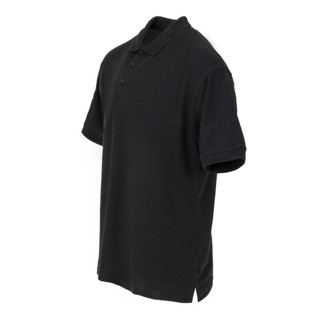Unisex Black Polo Shirt L | Durable Polyester/Cotton Piqué 2