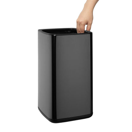 Square Waste Bin Titanium Black 10L | Bolero 2