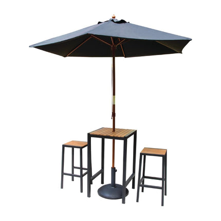 Industrial Steel and Acacia Wood Bar Stools | Bolero | 2 Pieces 8