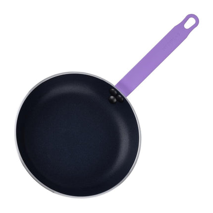 Aluminium Non-Stick Frying Pan with Purple Handle 24cm | Hygiplas | Teflon Platinum Plus Coating 3