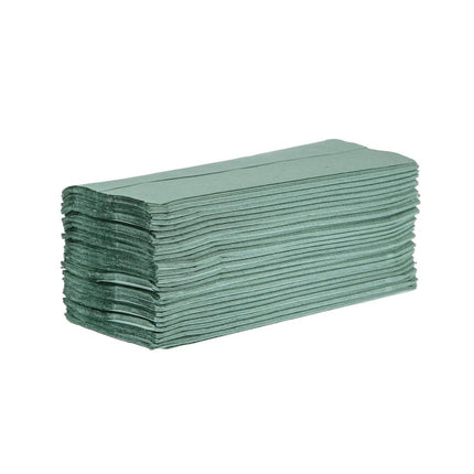 Jantex Green 1-Ply Z-Fold Hand Towels 250 Sheets | 12 Packs