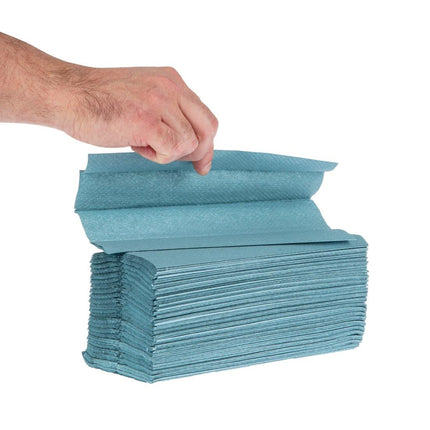 Blue C-Fold Paper Towels 1-Ply | Jantex | 2850 Sheets | 12 Packs 2