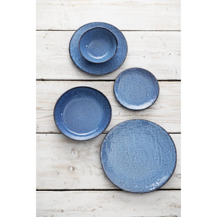 Porcelain Blue Coupe Plates with Denim Texture | Olympia | 180mm 8