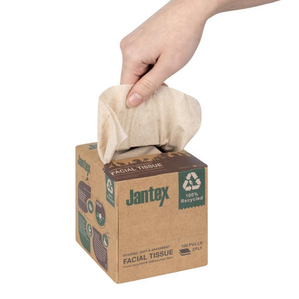 Recycled Facial Wipes Green | Jantex | 100 Sheets 6