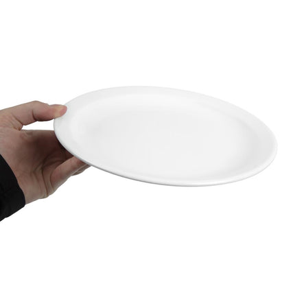 Whiteware Plates with Narrow Rim 25cm | Olympia | Set of 12 5