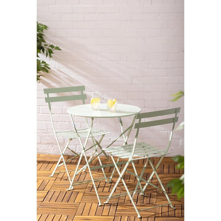 Round Steel Folding Table Light Green 595mm | Bolero 7