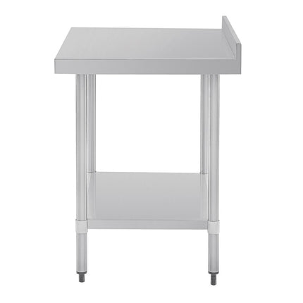 Stainless Steel Worktable with Backsplash 90x90x70cm | Vogue 4