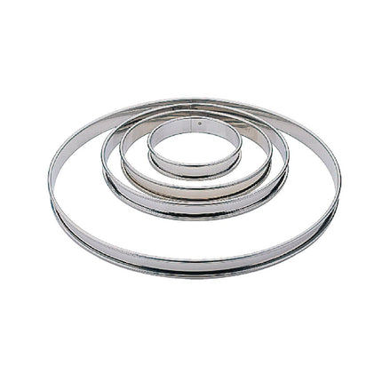 Flat Stainless Steel Tart Ring Smooth 16cm | Matfer Bourgeat