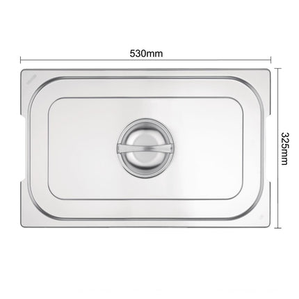 Stainless Steel Lid for GN 1/1 Pan with Handle Open Sides | Vogue 4