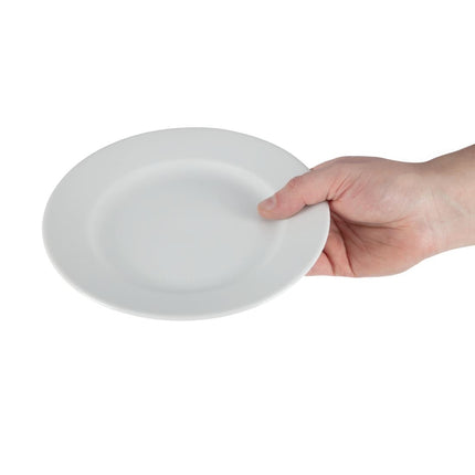 White Dinner Plates with Wide Rim 20.2cm | Olympia Whiteware | Set of 12 8