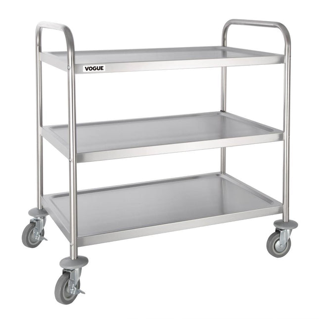 Stainless Steel 3-Tier Serving Trolley Large 93(h) x 86(b) cm | Vogue