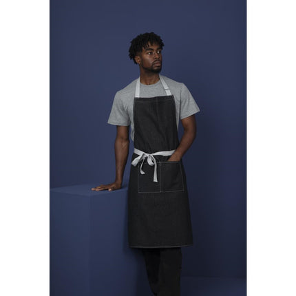 Black Denim Halter Apron with Adjustable Neck and Double Pockets | Southside | 100x70 cm 3