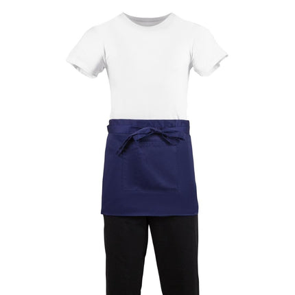 Short Bib Apron Dark Blue | Whites