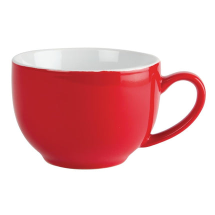 Olympia Café Cappuccino Cups Red Porcelain 340ml