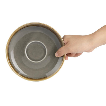 Kiln Grey Cappuccino Saucers 16 cm | Olympia | 6 Pieces 4
