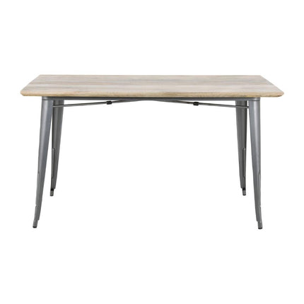 Bolero Bistro Dining Table with Mango Wood Top and Dark Grey Legs 1450mm