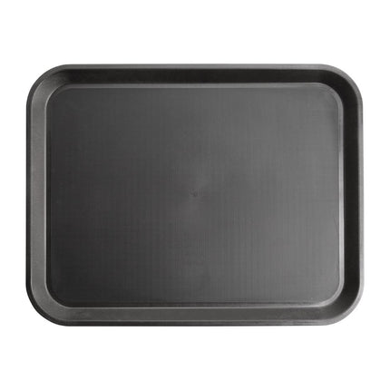 Black Non-Slip Polypropylene Serving Tray 40.5x30.5cm | Olympia Kristallon 2