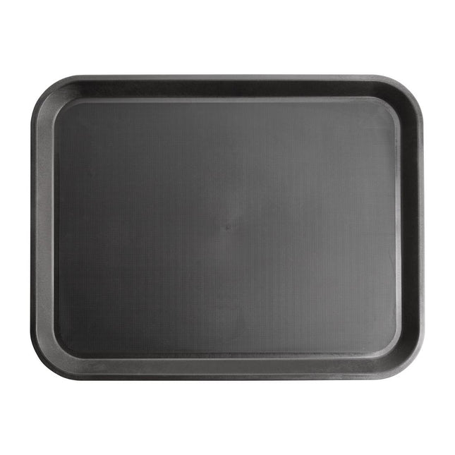 Black Non-Slip Polypropylene Serving Tray 40.5x30.5cm | Olympia Kristallon 2