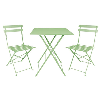 Steel Folding Chairs Light Green | Bolero (Set of 2) 5