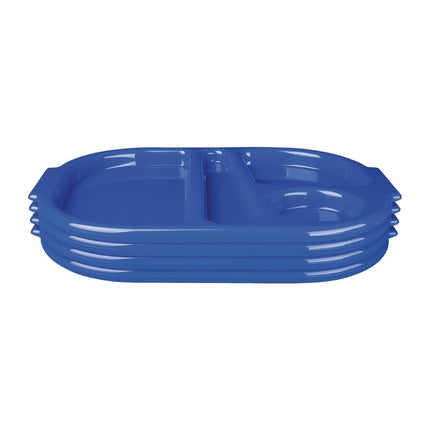 Polycarbonate Compartment Tray Blue 37.5x27.8cm | Olympia Kristallon 3