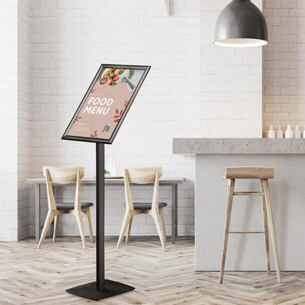 Freestanding Info Stand with Snap Frame A3 Black 25mm | Europel 3