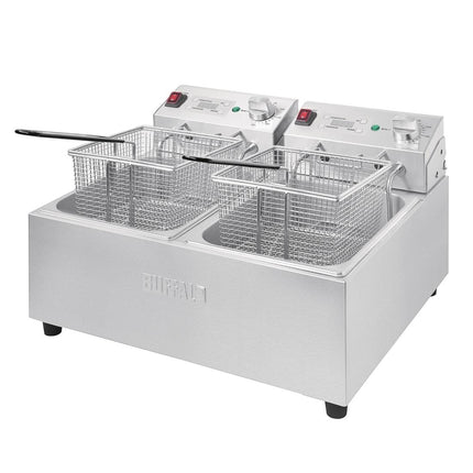 Twin Tank Countertop Fryer 2x5L with Timers | Buffalo | 2x2.8kW 7