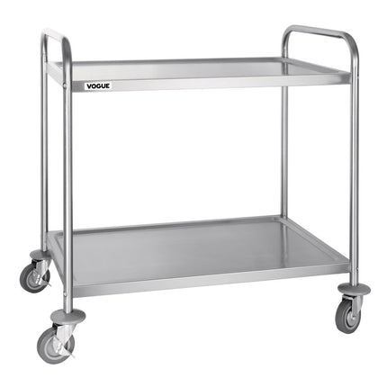 Stainless Steel 2-Tier Serving Trolley Large | Vogue