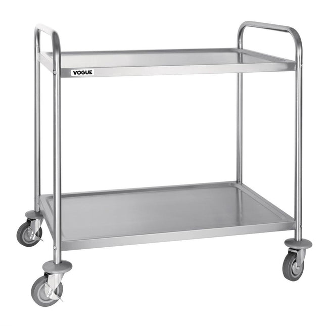 Stainless Steel 2-Tier Serving Trolley Large | Vogue