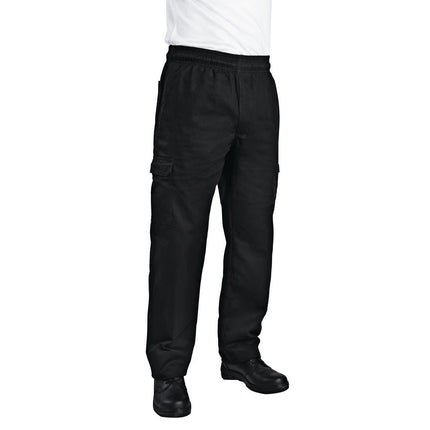 Unisex Slim Fit Black Cargo Pants XXL | Chef Works 2