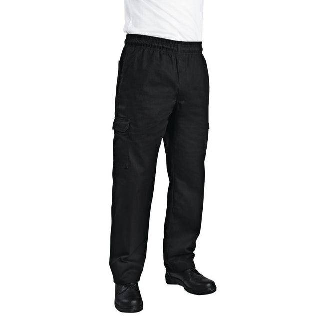 Unisex Slim Fit Black Cargo Pants XXL | Chef Works 2