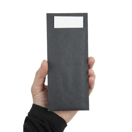 Cutlery Pouch with White Napkin | Europochette Black 3