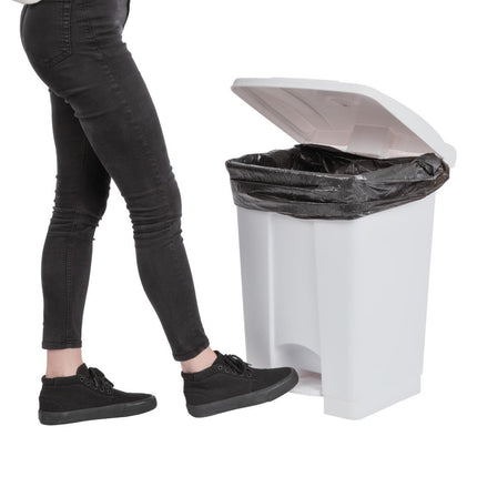 Hands-Free White Pedal Bin 45L | Jantex 5
