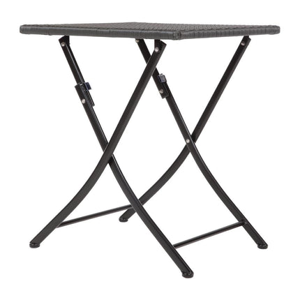 Square Foldable Poly Rattan Table Black 60cm | Bolero 2