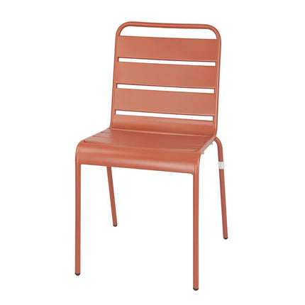 Terracotta Glazed Steel Side Chairs | Bolero | 4 Pieces