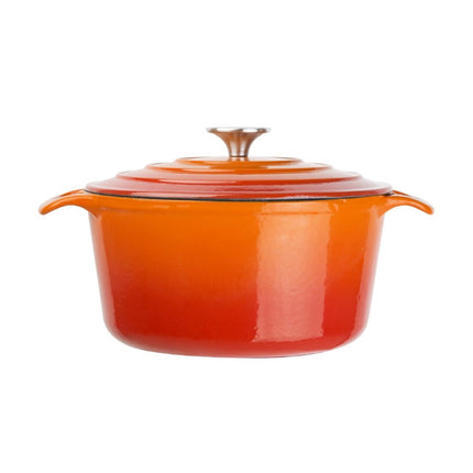 Round Induction Braadpan Cast Iron 4L | Vogue | Orange 5