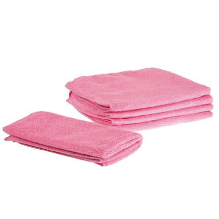 Highly Absorbent Pink Microfiber Cleaning Cloths | Jantex | 5-Pack | 40x40 cm 2