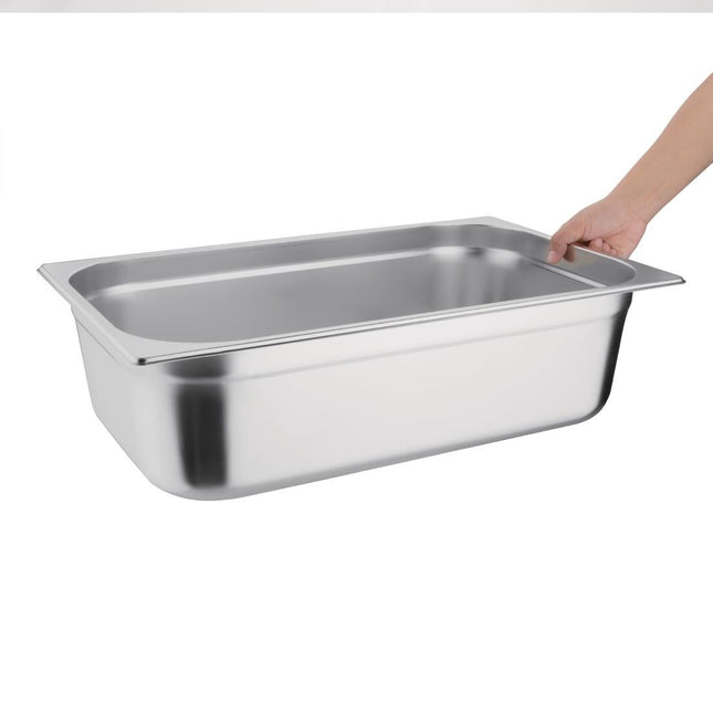 Stainless Steel GN 1/1 Gastronorm Pan 150mm Depth | Vogue 2