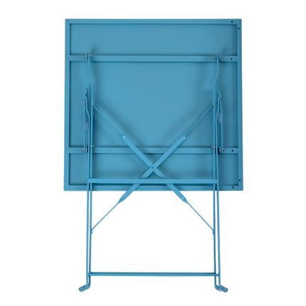 Square Steel Folding Terrace Table 60cm Turquoise | Bolero 7