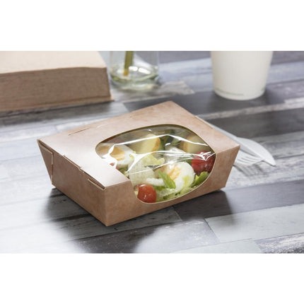 Compostable Kraft Salad Containers with Acetate Window and Insert Closure 825ml | Colpac Zest | Pack of 250 8