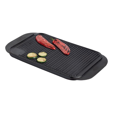 Vogue Double-Sided Cast Iron Grill Plate | Smooth and Ribbed Surfaces 3