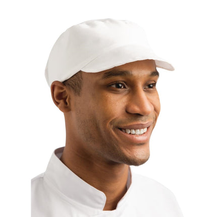 White Bakers Cap | Polyester/Cotton Blend | Universal Size 10